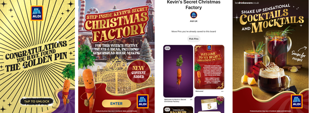 Aldi and Kevin the Carrot take Christmas Factory to Pinterest