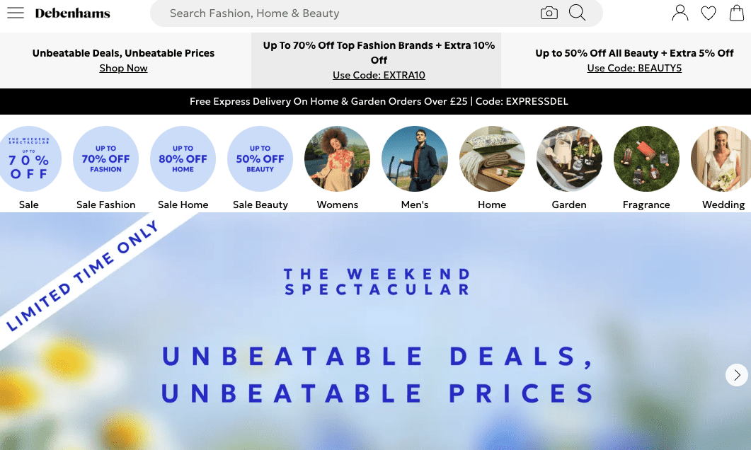 Debenhams Group trading update